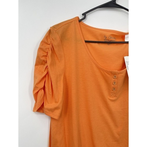 Chico's Short Sleeve V-Neck Orange /melón Color Women's T-Shirt Size 1 - Picture 3 of 7